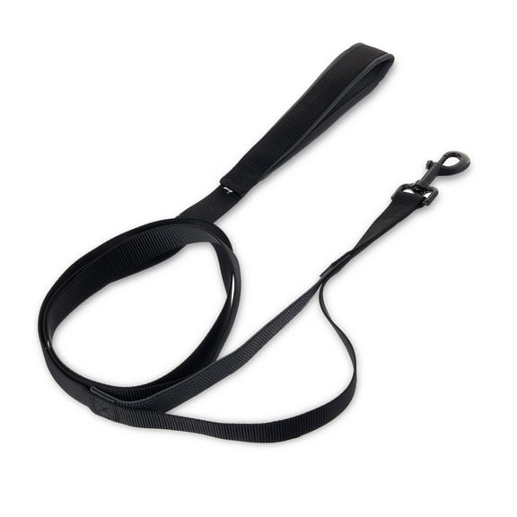 Vibrant Life Padded Anti-Shock Dog Leash, Black, Large, 6'