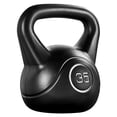 thumbnail image 1 of Yaheetech 35 lb HDPE Coated Kettlebell for Home Gym Strength Training Workouts, Black, 1 of 7
