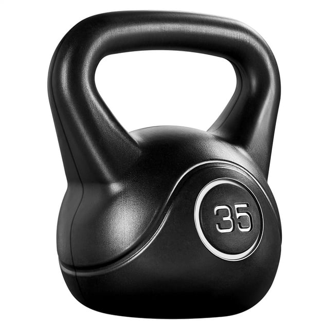 Yaheetech 35 lb HDPE Coated Kettlebell for Home Gym Strength Training Workouts, Black