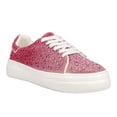 thumbnail image 2 of Corkys Womens Bedazzle Rhinestone Platform Lace Up  Athletic Sneakers Casua, 2 of 5