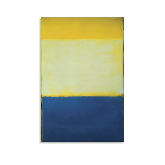 No. 6 (Yellow, White, Blue Over Yellow on Gray) by Marks Rothko Painting Poster Artworks Picture Print Poster Wall Art Painting Canvas Gift Decor Home Posters Decorative 16x24inch(40x60cm)