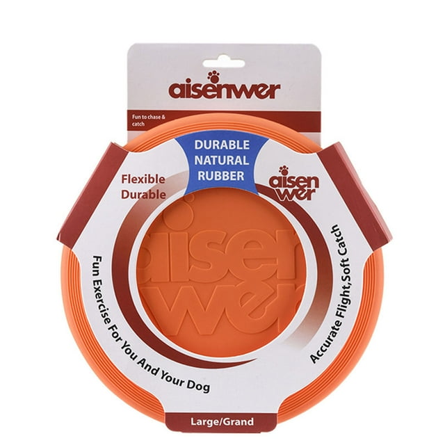 Graflsoa Durable TPU Dog Flying Disc for Outdoor Play, Water-Resistant, Bright Orange, 9-Inch, Perfect for Fetch and Training