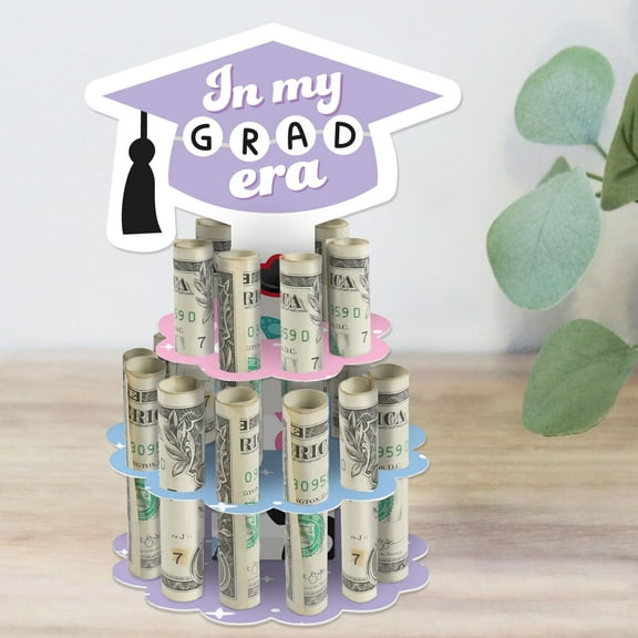 Big Dot of Happiness In My Grad Era - DIY Graduation Party Money Holder Gift - Cash Cake