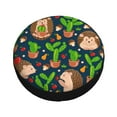 thumbnail image 3 of Gaeub Cute Hedgehogs Cactus Blue 14-17in Tire Cover, Spare Tire Cover, for Camper Caravan, Trailer, Car, Truck, SUV, Jeep - 17 inch, 3 of 9