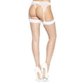 thumbnail image 2 of White Fence Net Thigh Highs 9014 White One Size Fits All, One Size Fits All, 2 of 5