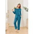 thumbnail image 2 of Ekouaer 2 Pack Women Pajama Long Sleeve Sleepwear Soft Loungewear Pjs Sets with Pockets -, 2 of 6