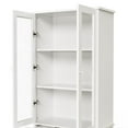 thumbnail image 5 of KOSSMAI 3-Tier Home Office Bookcase,  3 Shelves and 1 Cabinet with 2 Glass Doors, 3 Drawers and LED Lights, 5 of 5