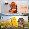 thumbnail image 6 of Solar  Fan,?Max 60H Runtime?Rechargeable Solar Camping Fans & Led Lantern,8-inch Portable Fan with Solar Panel, Operated  Outdoor Tent Fans for Camping Essentials Accessories, 6 of 6