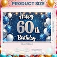 thumbnail image 2 of Blue Silver Theme Happy 60th Banner Sparkling Design 60th Birthday Display Snowflake Decor Balloon Accents 60th Backdrop for 60th Birthday Party Milestone Celebration Photo Shoot, 2 of 9