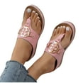 thumbnail image 4 of ShiShine Womens Wedge Thong Sandals Slip On Flip Flops Comfortable Casual Summer Beach Walking Shoes, 4 of 7
