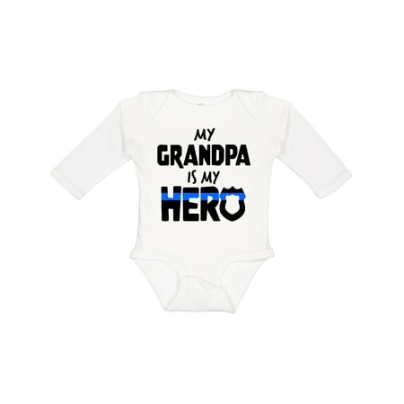 

Inktastic My Grandpa is My Hero Police Officer Family Gift Baby Boy or Baby Girl Long Sleeve Bodysuit