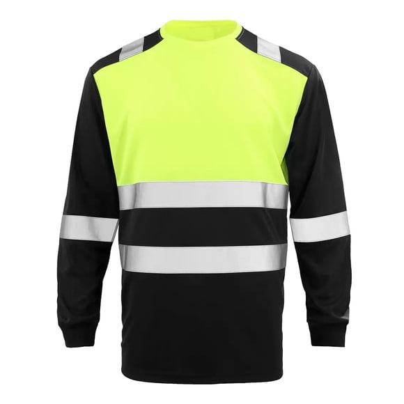 TINZ Men's Breathable Quick Drying Reflective Strip Long Sleeved Sanitation Worker Clothing T Shirt Tee for Men Men T Shirts Graphic