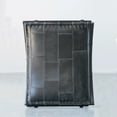 thumbnail image 2 of Creative Co-Op Collapsible Leather and Metal Stool, Charcoal, 2 of 5