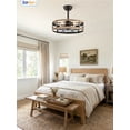 thumbnail image 4 of Zardon 20in Ceiling Fan with Light and Remote Control, 6 Speed Farmhouse Ceiling Fans for Kitchen, Bedroom, Indoor, Quiet, Timing, Brown, 4 of 7