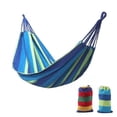 thumbnail image 1 of SPRING PARK Outdoor Hammock Garden Sports Home Travel Camping Swing Leisure Canvas Stripe Hang Bed, 1 of 6