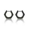 thumbnail image 3 of Hexagon Hoop Earring Set for Men in Stainless Steel with Black Ion Plating 4 mm Wide Hinged Hoop by Metro Jewelry, 3 of 6