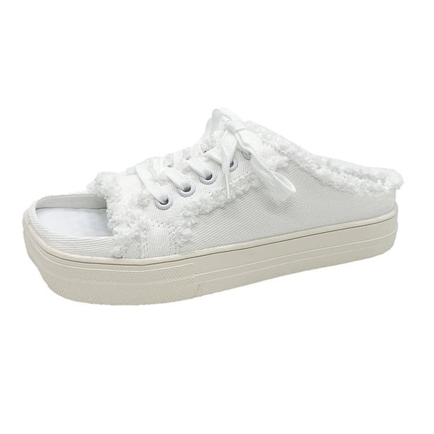 Zapatillas planas de lona para mujer, nuevos zapatos cómodos informales con cordones para mujer, zapatillas de plataforma a la moda para mujer, zapatillas deportivas para mujer 37 Gao Jinjia LED
