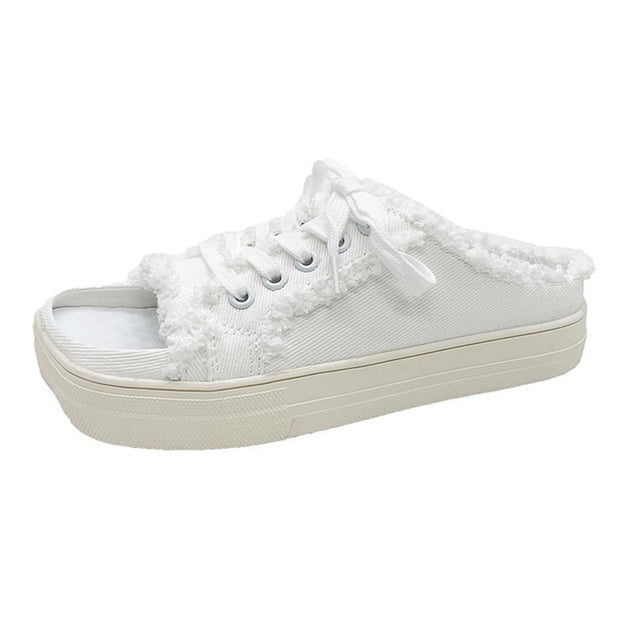 Zapatillas planas de lona para mujer, nuevos zapatos cómodos informales con cordones para mujer, zapatillas de plataforma a la moda para mujer, zapatillas deportivas para mujer 36 Gao Jinjia LED
