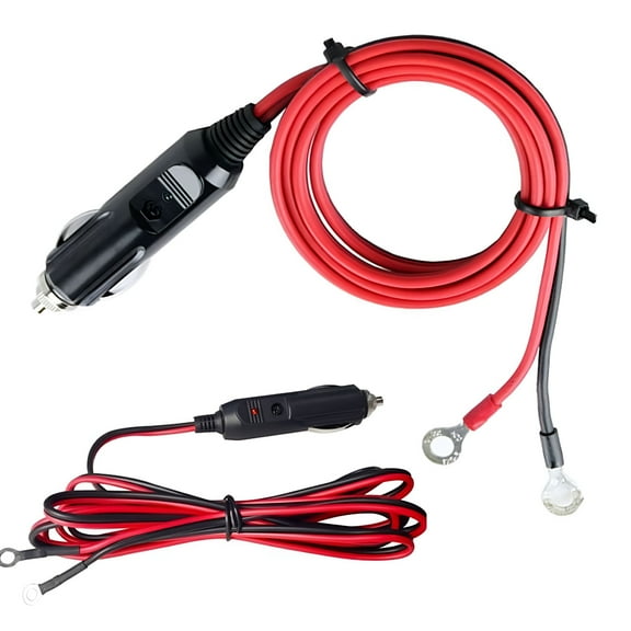 GJX 12 Volt 15A Universal Power Supply Cord Heavy Duty Cigarette Lighter Adapter, Black