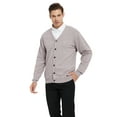 thumbnail image 4 of Toptie Men's Sweater Cardigan Long Sleeve Sweater Open Front Cardigan Sweater Casual Fit V-Neck Cotton-Beige-M, 4 of 10
