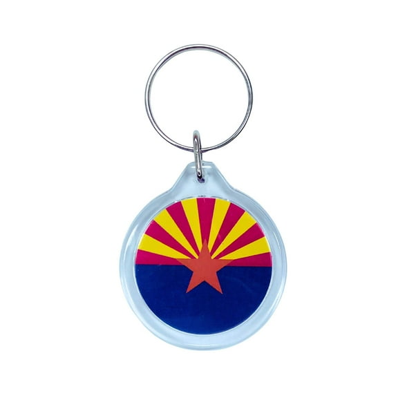 Round Acrylic Keychain - State Flag Arizona - USA | Lightweight Travel Keepsake, Collectible Souvenir, Everyday Key Accessory