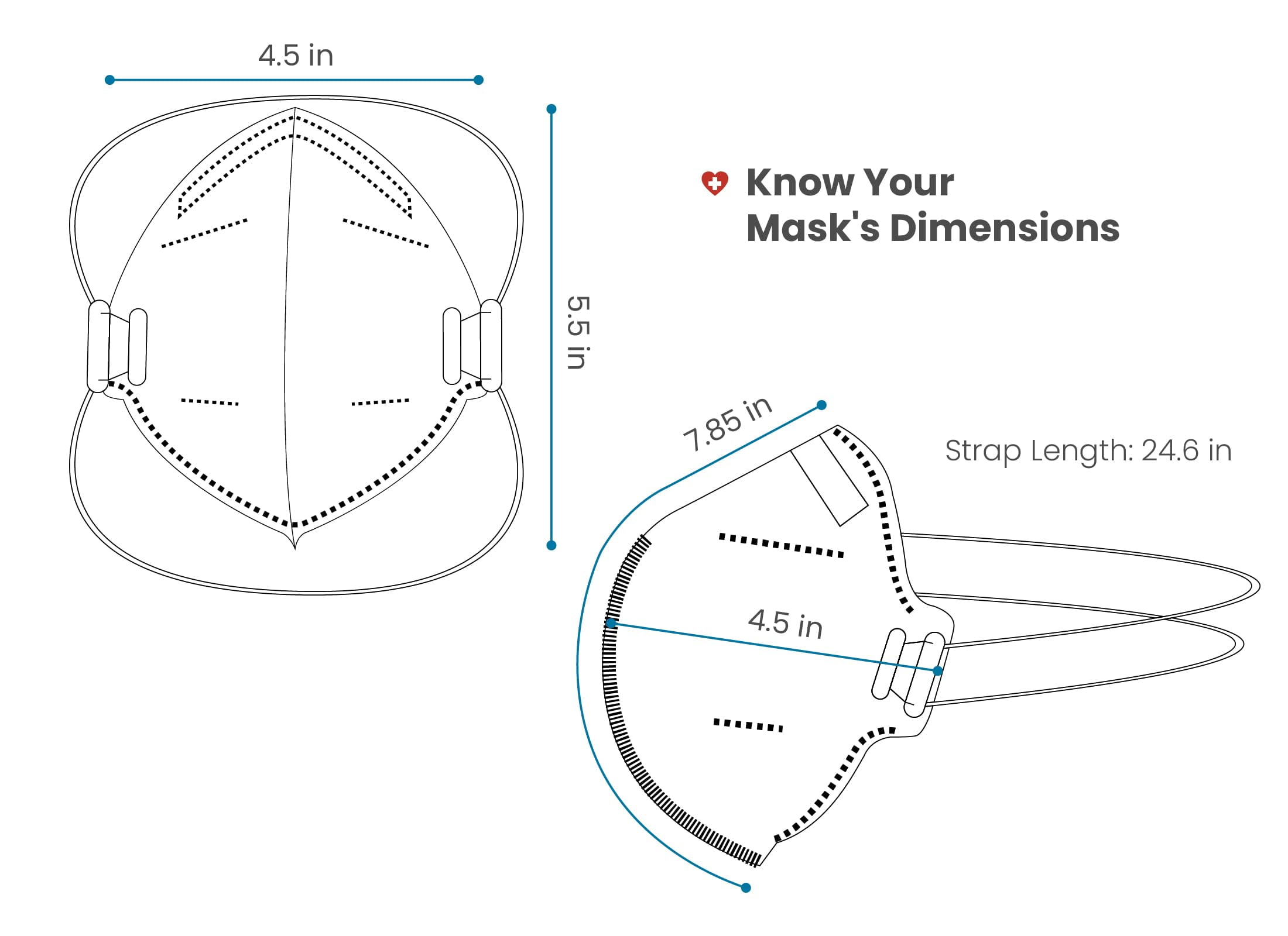 Well Before N95 Mask - NIOSH Approved (White, Pack of 20), Lightweight design, Breathable and comfortable for long periods of wear, N95 Masks For Adults helps filter Pollen and Dust, Universal Fit