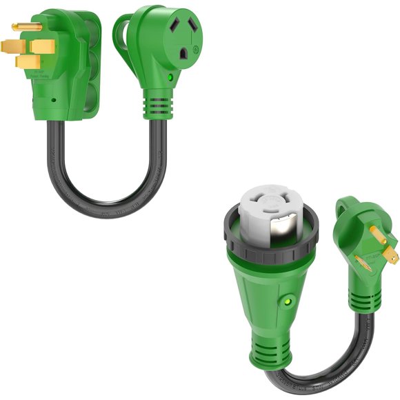 50 Amp to 30 Amp RV Adapter Cord, NEMA 14-50P to NEMA TT-30R and NEMA TT-30P to NEMA SS2-50R Electrical Power Adapter, ETL Listed