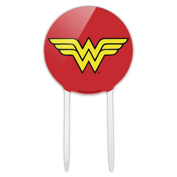 Acrylic Wonder Woman Classic Logo Cake Topper Party Decoration for Wedding Anniversary Birthday Graduation