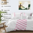 thumbnail image 3 of Minimalist Pink Bedding Duvet Cover Set Full Size 4 Pieces Buffalo Check Plaid Farmhouse Farm Theme Bedding Set with Zipper Closure, 1 Comforter Cover 86x86 Inches 1 Flat Sheet & 2 Pillow Cases, 3 of 7