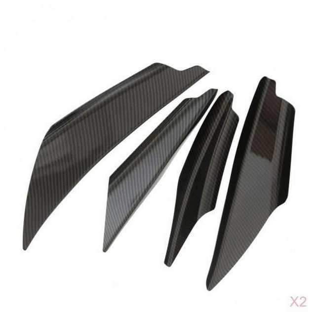 2x 4 Piezas / Set Spoiler de Cuerpo de Parachoques Delantero de Fibra de Carbono Universal