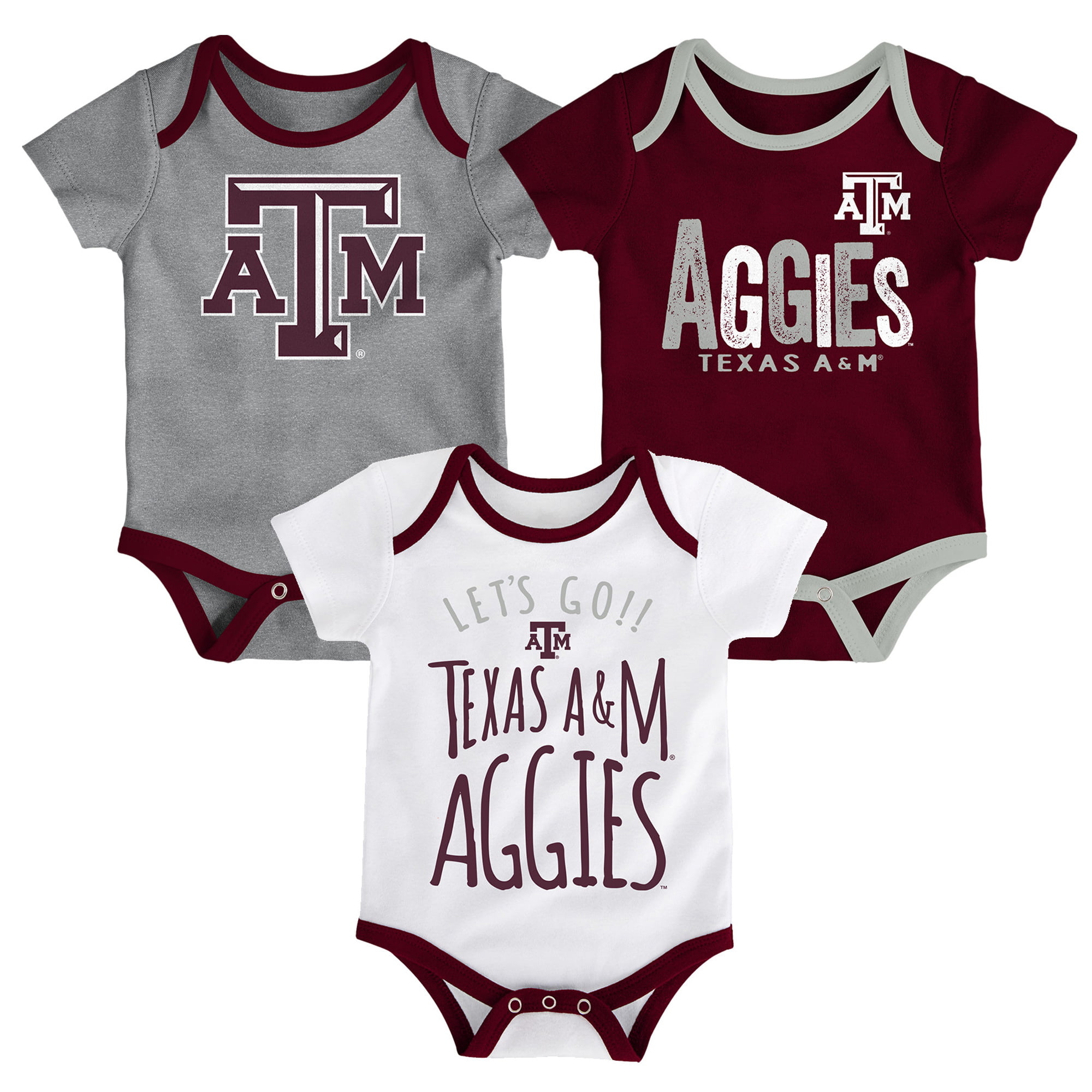Two Feet Ahead Texas A/&M Aggies Blocks NCAA College Newborn Infant Baby Creeper