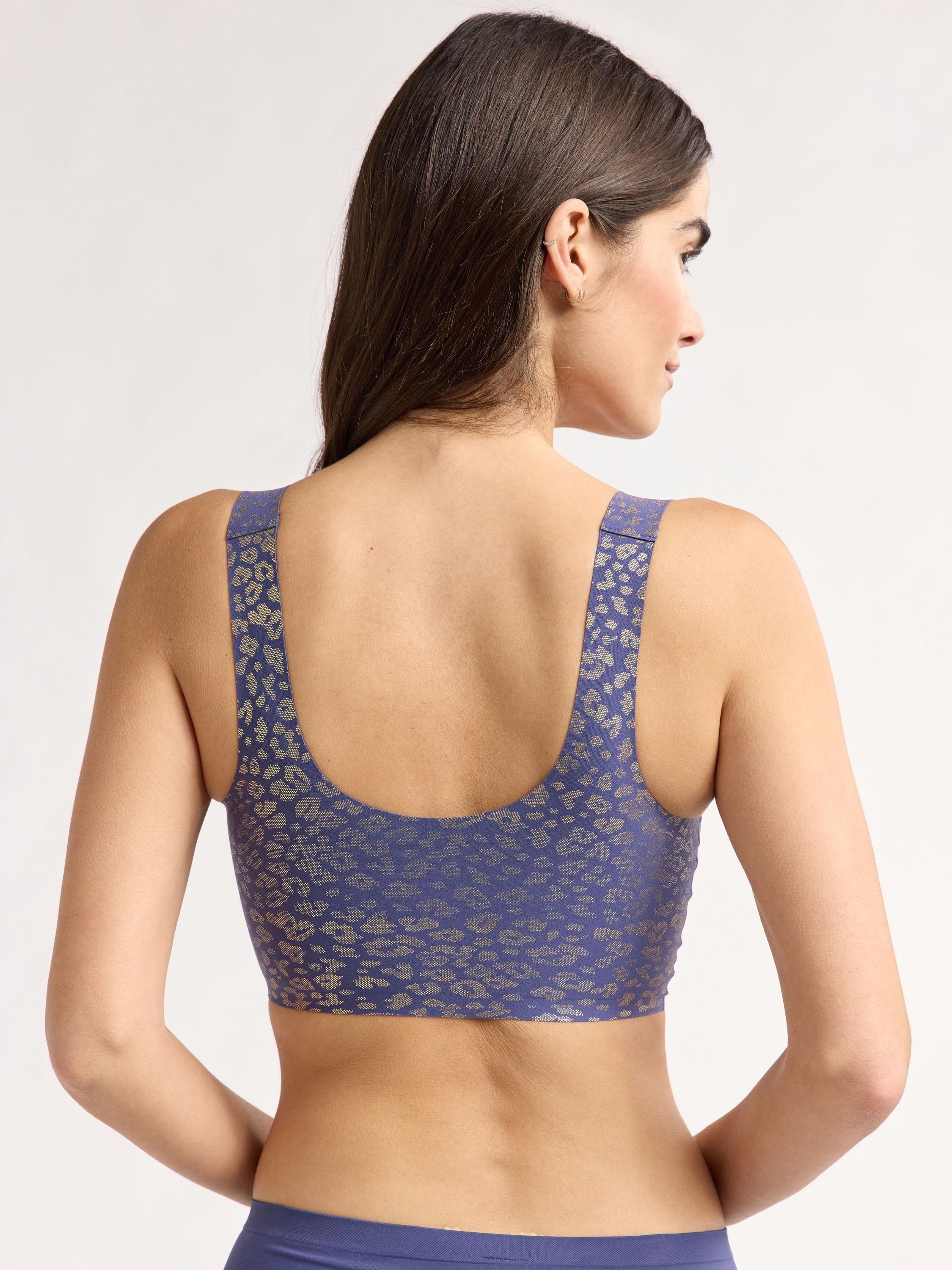 Joyspun Women’s Wire-Free Bonded Longline Square Neck Bra, Sizes XS-3XL