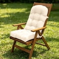 thumbnail image 3 of Thick Tufted High Back Rocking Chair Cushion, Outdoor Patio Chair Cushions Non- Tie On Replacement Seat Pad for Garden Porch Swing Furniture(Beige), 3 of 4