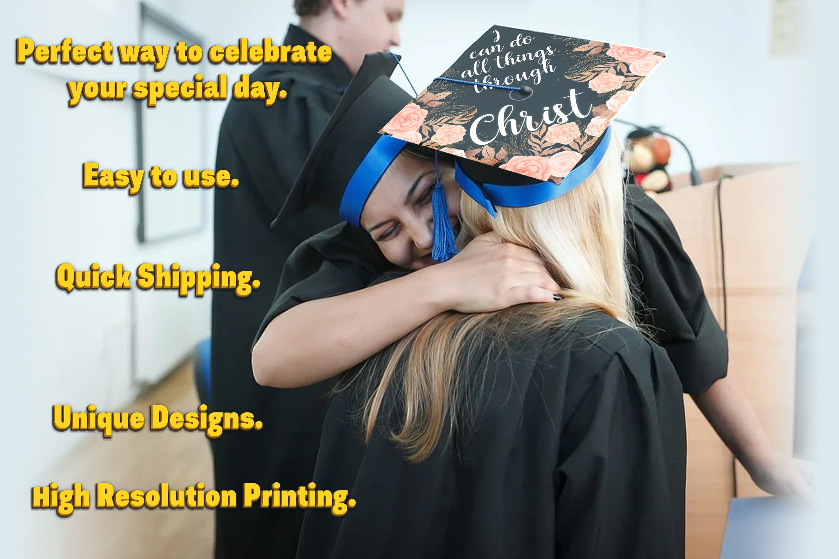 I Can Do All Things Through Christ, Motivational Quote, Graduation Cap Topper Decoration, Graduation Gift