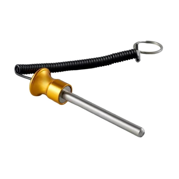 Pasador para apilar pesas, pasador para máquina de pesas, pasador de repuesto para gimnasio con cordón de tracción, aleación de aluminio, agarre cómod oro