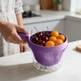 thumbnail image 5 of Kitchen Dual-Layer Draining Basket with Handle, Small Fruit Spinner and Strainer, Mini Colander, Watermelon Bowl Strainer Container for Berries, Vegetables, Fruits, 5 of 5