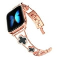 thumbnail image 5 of TECH CIRCLE for Apple Watch Clover Bands 42/44/45/49mm, Simple Stylish Sparkle Diamond Metal Dressy iWatch Bracelet for Apple Watch Band Ultra 1/2 Series 9 SE 8 7 6 5 4 3 2 1,Rosegold+Black, 5 of 7