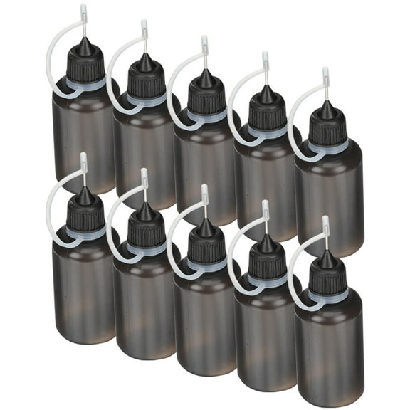 10 Pcs Black Precision Tip Bottle Needle Sharp Mouth Oil Glue Bottles Squeeze