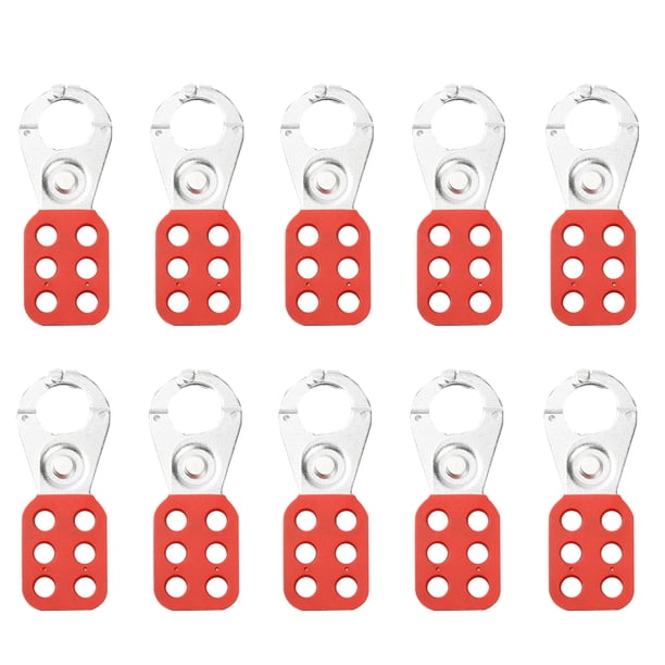 Safety Hasp Lock Colorfast Speay Sala de escape Props ACCESORIOS DE ALUMINIO DE 6 AGUJOS MA064 E Multifunción Bloqueo y etiquetado HS-01L 10 Piezas Yuarrent TO001355-01B
