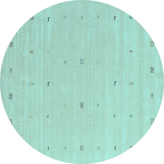 Ahgly Company Indoor Round Solid Light Blue Modern Area Rugs, 7' Round