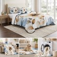 thumbnail image 6 of Twin Quilt Set 68''x86'', Blue Brown Spring Floral Lightweight Summer Bedspread Coverlet Set with 2 Pillow Shams, Summer Botanical Watercolor Breathable All Season Quilt Bedding for Dorm/Bedroom, 6 of 9