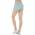 thumbnail image 5 of ToBeInStyle Women's Drawstring Dolphin-Hemmed Shorts - Heather Grey/Lemon - Medium, 5 of 7