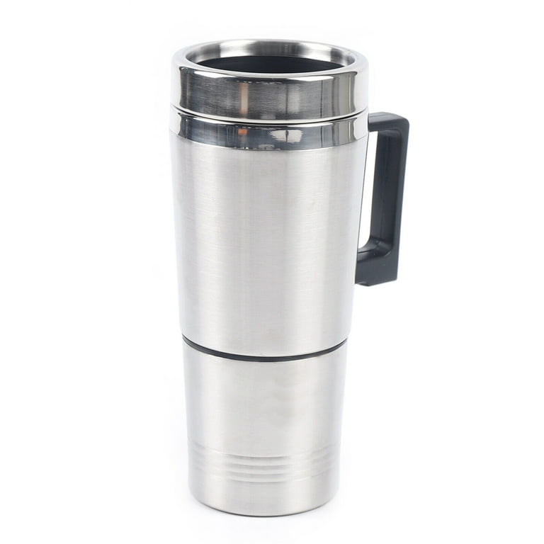 Stainless 12V Car Cup Heating Coffee Travel Heated Thermos Mug  Anti-scalding