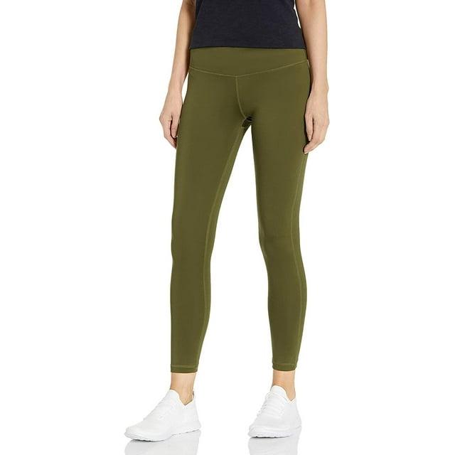 VIP Jeans - Teen Girls Leggings High Waist Activewear Style for Yoga, Gym in Olive Green - Medium