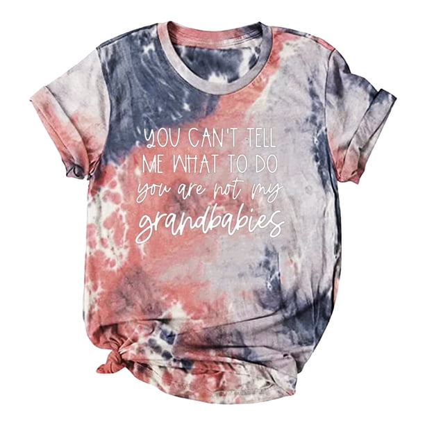 Gibobby Camisetas Mujer Baratas Manga Corta Mujeres Casual Tie Dye Impresión manga corta Tops Blusa Cuello redondo Casual Tee Túnica Camisas(Gris,G)