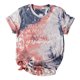 thumbnail image 1 of Gibobby Camisetas Mujer Baratas Manga Corta Mujeres Casual Tie Dye Impresión manga corta Tops Blusa Cuello redondo Casual Tee Túnica Camisas(Gris,G), 1 of 4
