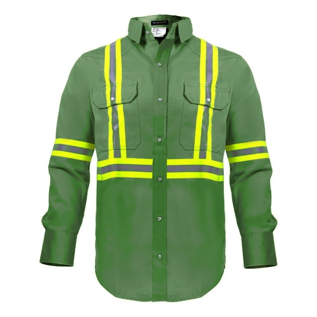 Flame Resistant High Visibility Hi Vis FR Shirt - 100% C - 7 oz