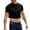 Black, variant on Crop Tops for Men Short Sleeve Round Neck Solid Shirts Summer Casual Pullovers, L