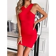 thumbnail image 2 of Halter Bandage Dresses for Women Mini Cocktail Dress Wedding Guest Dresses, 2 of 5