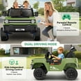thumbnail image 6 of Farmdex 24V Ride on Toys with Remote Control, 2 XL Seater Electric Truck Car for Kids w/ 22'' Large Seat, 4WD/2WD Switchable, Powered Ride on Cars w/ Bluetooth, LED Lights, 3 Speeds, 4 x 200W, Green, 6 of 8